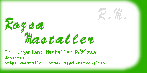 rozsa mastaller business card
